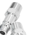 Premium 4 Piece Air Hose Fitting Kit 1/2 Inch NPT Quick Connector Set with Six Ball Locking System For High Tools And Pneumatic Gear Up To 300 Psi chrome fittings