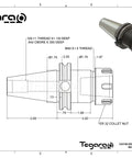 Technical drawing and image of CAT40 ER32 3.0 Inch Collet Chuck Kit with 5/8x11 UNC Drawbar, highlighting dimensions and design.