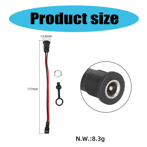 5.5X2.1Mm Electric Scooter Charging Port High Current Female Power Connector Waterproof Dustproof Socket For Escooter Accessories Durable Plastomer Construction