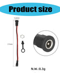 Beefy 5.5x2.1mm Power Socket for Scooters with cable and plastomer cover, size details shown
