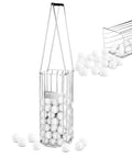 2-In-1 Golf Ball Picker And Basket, Heavy Duty 304 Stainless Steel Grabber, Collect And Store Up To 140 Balls in use