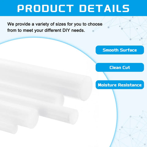 ABS Plastic Round Rod 35 mm Diameter By 200 mm Length White Pack Of 2 For DIY Model Builds, Smooth Surface Details