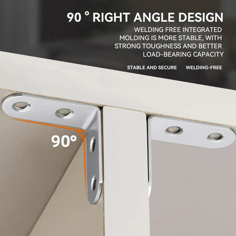 The Real Deal 304 Stainless Steel Corner Braces 90 Degree L Shaped Joint Connectors with right angle design for stability.