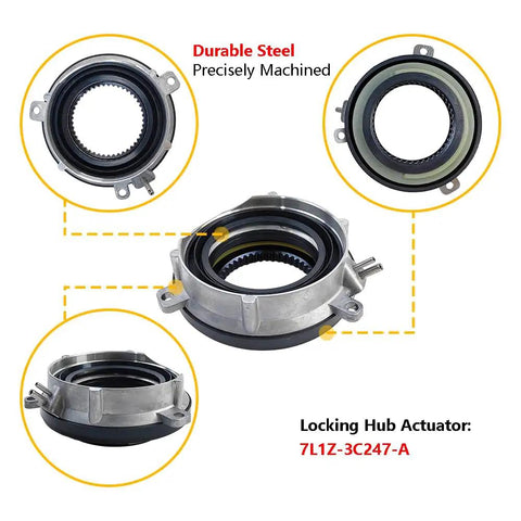 Hella Tough 4wd Auto Locking Hub Actuator Pair features durable steel design, precise machining for reliable performance.