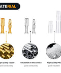 3.9mm Bullet Connectors Set For 22-16 AWG Wire, Brass Male And Female Terminals With Insulation Sleeves showing material composition