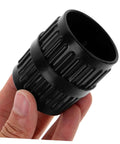 Close-up of black plastic Tubing Deburring Reamer Set 2 Pcs Inner Outer Reamer Tool for pipes in hand.