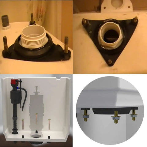 Tank Bolt Assembly Kit For Wellworth Toilets With Triangle Washer And Brass Bolts, Easy Install, Leak Proof Seal, Gasket Kit