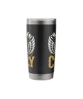 Insulated Stainless Steel Tumbler For Aviation Lovers Flight Deck Vibe Drinkware Cup Perfect For Pilots And Glider Fans Keeps Drinks Cold Or Hot On Tow And Training With Rugged Aviation Style with airplane wings design.