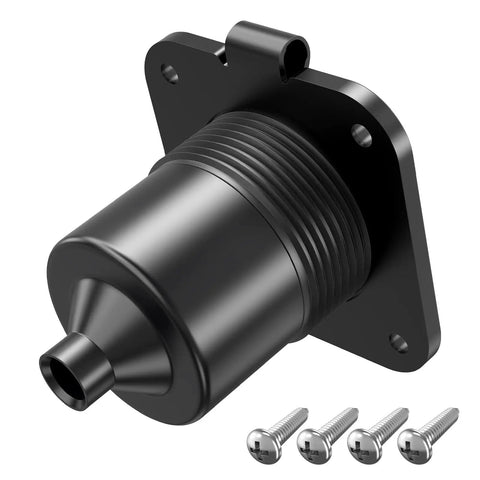 Heavy Duty 15A AC Shore Power Flanged Inlet With Waterproof Nema 5-15P Male Receptacle featuring threaded design and screws.