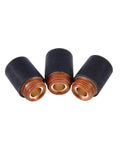 Three black and copper retaining caps for PMX 30XP plasma cutting torch, Two Pack 420114 Retaining Cap For PMX 30XP Plasma Cutting Torch Consumables