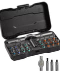 24 In 1 Magnetic Ratchet Screwdriver Set S2 Steel Bits No Fuss Quick Fix Kit For Home Projects in storage case with assorted bits.