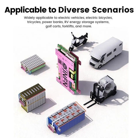 Smart BMS for 3S and 4S Li-Ion Battery Packs, 12V Class, 400A Peak, 1A Active Balancing, Bluetooth Monitoring in diverse scenarios