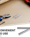 Two Pack Measuring Sliding Vernier Scale 54mm Auxiliary Scale For Calipers Repairs And Machining next to pliers on a table