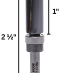 Go-To Carbide Tipped Template Router Bit With Ball Bearing, 1/2 Inch Cut Diameter, 1 Inch Cut Length, 1/4 Inch Shank, 2-1/2 Inch Overall Length