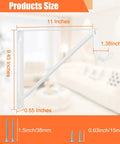 Kickass Heavy Duty Closet Shelf And Rod Brackets 10 Pack Wall Mounted L Shaped Steel Bracket size diagram 11x9.45 inches white finish