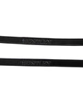 Premium English Leather Spur Straps For Equestrian Riding, 20 Inch Black, close-up of strap embossed detail