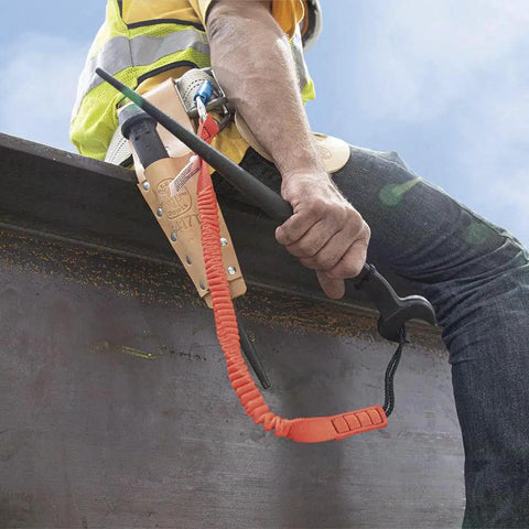 Worker using Heavy Duty Construction Spud Wrench With Tether Hole For Quick Nut Alignment, Made In USA, 1-7/16-Inch Opening And 7/8-Inch Bolt