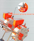 Double Row Hand Push Garden Seeder With Nine Openings, Portable Manual Planter showing high precision grinding shovel head.