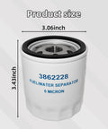 Fuel Water Separator Filter For Marine Engines Compatible With 4.3L 5.0L 5.7L 5.8L 7.4L 8.1L 8.2L product dimensions