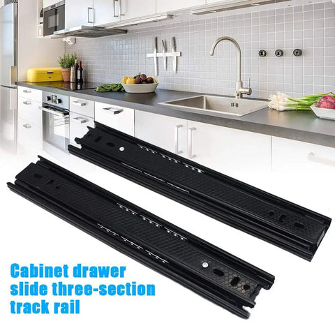 One Pair Ball Bearing Drawer Slides With Full Extension Three Fold Soft Close Rails for kitchen cabinet
