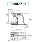 Dimensions diagram of Professional Two Ton Arbor Press Built Freakin Solid With A Heavy Cast Iron Base And Precision Machined Steel Anvil.