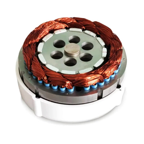 Close-up of Gearless Permanent Magnet Generator 15000W Ultra Quiet Low Speed AC Alternator coil for wind turbines