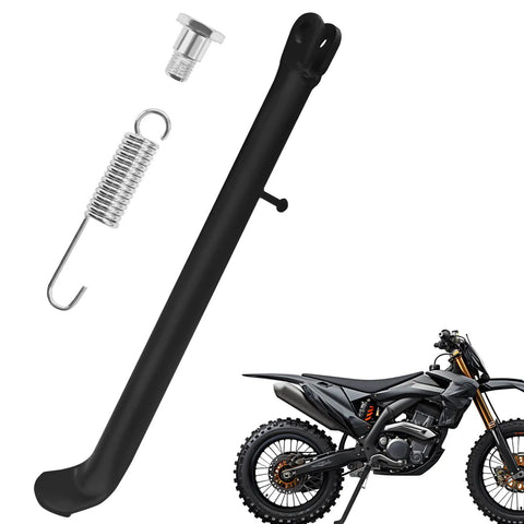 Heavy Duty Dirt Bike Stand With Spring, Side Kickstand For Mini Pit Bikes, shown with spring and bolt, for 70cc to 200cc dirt bikes.