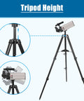 70mm Aperture Mak Cass Telescope For Beginners And Families Kid Friendly, 1000mm Focal Length, Crisp Glass Optics With Fully Multi Coated Coatings, Smooth Motion Gimbal Tripod For Easy Sky Watching And Epic Night Sky Adventures. tripod height view