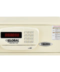 Hotel Safe With Electronic Lock And Card Slot Keyed Differently Off White 15W X 10D X 7H Wall Or Floor Mount Magnetic Stripe Card Reader Battery Operated With Mechanical Override Keys No Fuss Security.