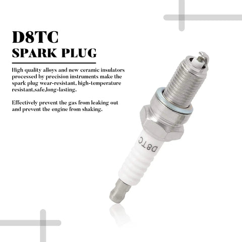 D8TC spark plug for Beefed Up High Performance Ignition Coil Kit With 6 Pin AC CDI Box Spark Plug For CG125cc 150cc 200cc 250cc Engines Fits Chinese ATVs Go Karts Quad Bikes 4 Wheelers Racing Ignition System Upgrade