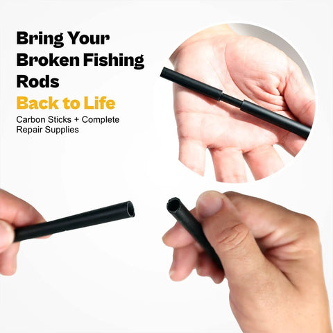 Comprehensive Fishing Rod Repair Kit With Glue For Freshwater And Saltwater Poles, Includes Carbon Fiber Sticks and Tape