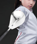 Young fencer wearing Stainless Steel Fencing Hand Guard Replacement For Training And Competition Epee And Foil Hands Protector