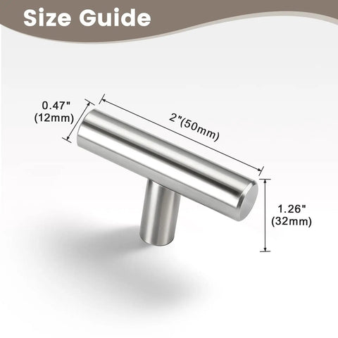 10 Pack Stainless Steel Cabinet Knobs For Kitchen Drawers Brushed Nickel Dresser Knobs Furniture Hardware Single Hole Cabinet Handles Durable Rust Resistant Modern Look size guide