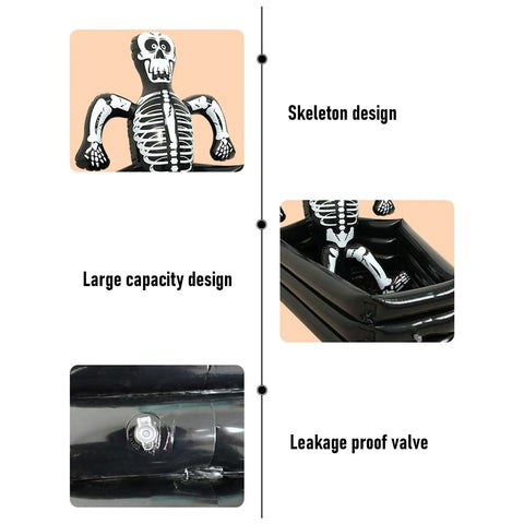 Skeleton Inflatable Cooler For Drinks With Large Capacity Ice Bucket featuring skeleton design and leak-proof valve.