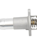 Heavy Duty Aluminum Thermostat Housing Assembly Bolt Right In Replacement For Chevy Colorado And Gmc Canyon 2004 2012 Hummer H3, showing side view with spring.