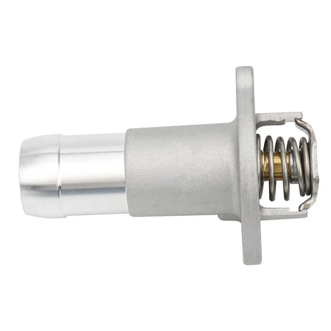 Heavy Duty Aluminum Thermostat Housing Assembly Bolt Right In Replacement For Chevy Colorado And Gmc Canyon 2004 2012 Hummer H3, showing side view with spring.