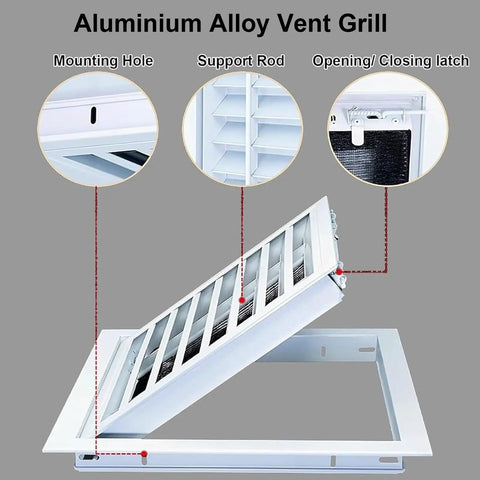 30 By 30 Inch Solid Steel Air Return Vent Cover With Built In Filter Grid And Sweet Black Coating For Tight Basement Drywall Fit And Killer Hvac Airflow Performance with mounting and support features.
