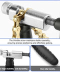Close-up of Beast Mode Bike Chain Tool And Chain Breaker with non-slip handle and thimble screw for 6-12 speed bikes, chrome finish.