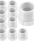 Bulk 10 Pcs PVC Pipe Fittings Set Male To Female Thread Reducer Bushings Three Quarters Inch To One Half Inch White
