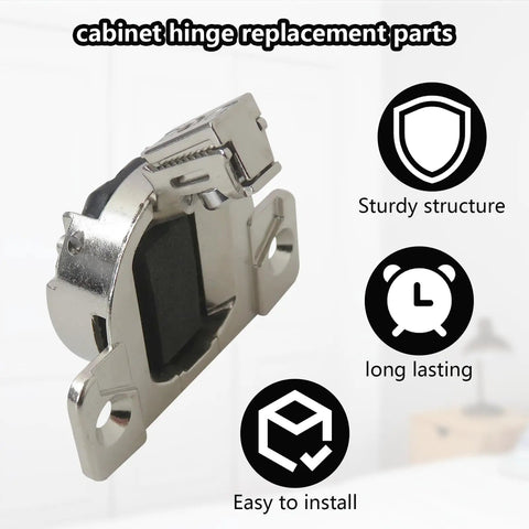110 Degree Compact 33 Concealed Cabinet Door Hinges Pack of 8, Screw-In Self-Closing Face Mount Hinges on white background