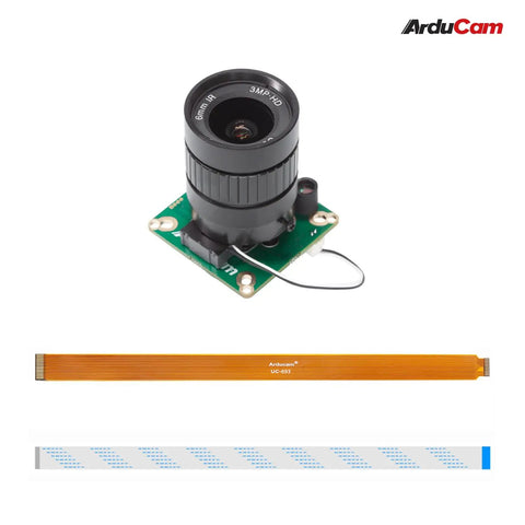 Day And Night Vision IMX477 HQ Camera For Jetson Orin NX with 6mm CS lens and auto IR-CUT filter for all-day imaging and robotics use.