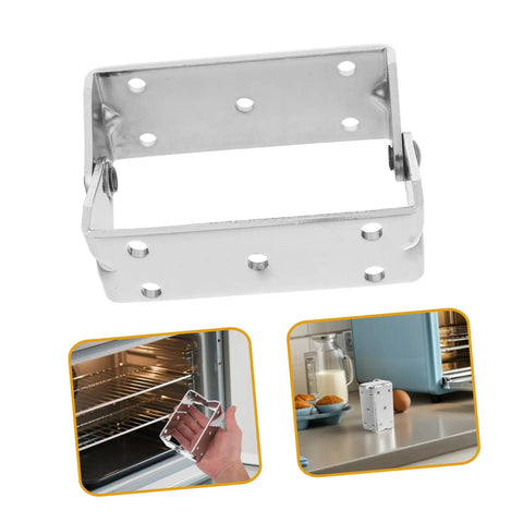 Ciieeo Heavy Duty Stainless Steel U Shaped Oven Door Hinge Industrial Replacement For Baking Equipment Kitchen Appliance Hardware Pivot Joints Durable And Strong, displayed in hand and kitchen.