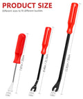 3-Piece Auto Fastener Remover Tool Kit for Car Door Panels and Dashboards, three sizes, red handles, side view