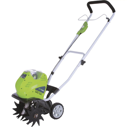 40V Cordless 10 Inch Tiller Cultivator With 4Ah Battery And Charger Included For Breaking Up Hard Compact Soil Into Loose Dirt