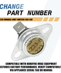 Two Pack 626612R Furnace Limit Switch L165-30F Auto Reset Safety Switch with metal casing for Nordyne HVAC replacement.