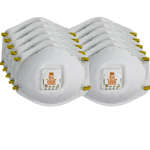 Particulate Respirator 8511 N95 Pack Of 10 NIOSH Approved Cool Flow Valve Disposable Mask With Braided Comfort Strap And M Noseclip PPE Built For Dust And Non Oil Particles On The Job