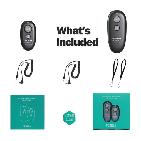 Wireless Shutter Remote Control For EOS RP R6 R5 5D Series 7D Series 6D II And More, package contents including cables and box.