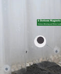 Long Shower Curtain Liner 72 By 75 Inches Clear PEVA Waterproof With Six Magnets for tall showers, close-up of magnet detail.