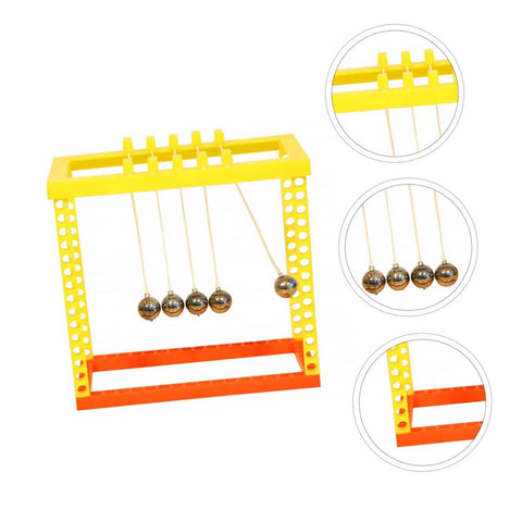 Newton's Cradle Desk Toy Set For Science Nerds And Curious Minds, Classic Pendulum Balance with plastic frame and balls