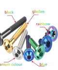 Pro Grade Titanium Torx Flange Bolts M8 X 35MM in colors: black, golden, silver, rainbow, blue for heavy duty repairs.